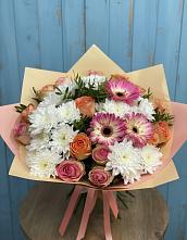 Букет цветов из:  Розы, Герберы и Хризантемы в Атиге