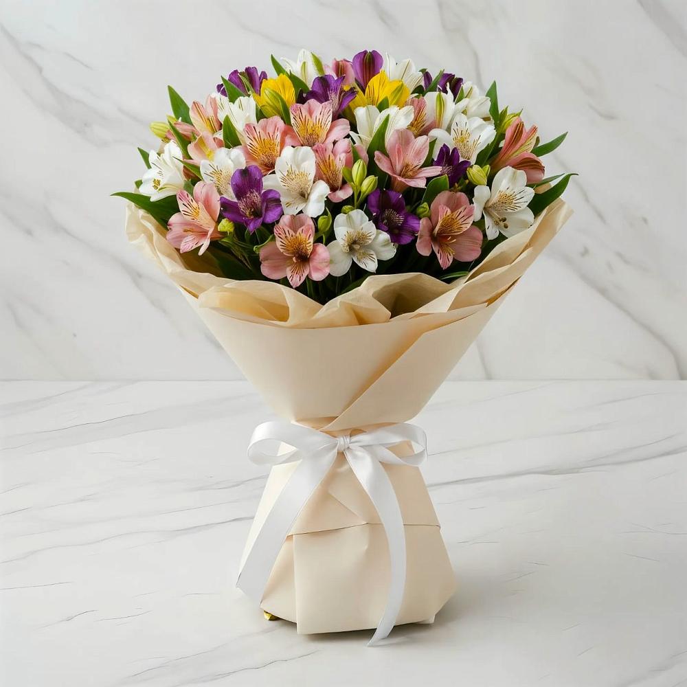 Букет цветов из: Альстромерии в Атиге