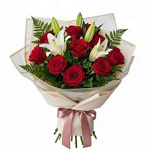 Букет цветов из:  Лилии и Розы в Атиге