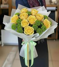 Букет цветов из:  Хризантемы и Розы #REPLACE_PRED# Атиге