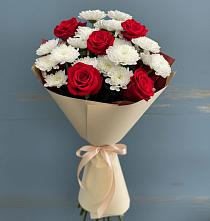 Букет цветов из:  Розы и Хризантемы в Атиге