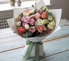 Букет цветов из:  Розы, Лизиантусы и Гвоздики в Атиге