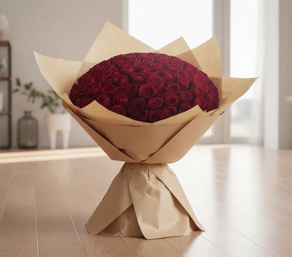 Букет 101 Красная роза в Атиге