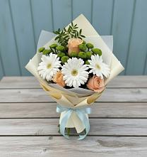 Букет цветов из:  Герберы, Розы и Хризантемы #REPLACE_PRED# Атиге