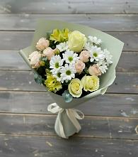 Букет цветов из:  Альстромерии, Розы и Хризантемы в Атиге