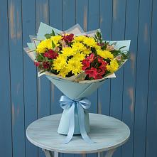 Букет цветов из:  Альстромерии и Хризантемы в Атиге