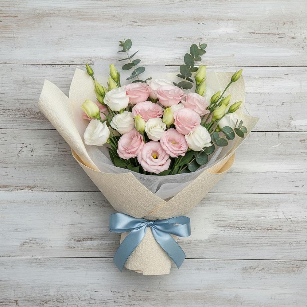 Букет цветов из: Лизиантусы в Атиге